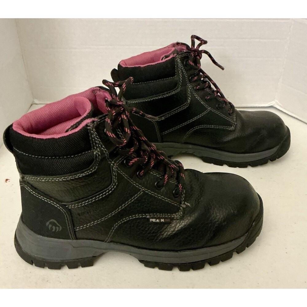 Wolverine Piper Womenโs 6W Composite Toe Waterproof Work Boots Black Pink W10181